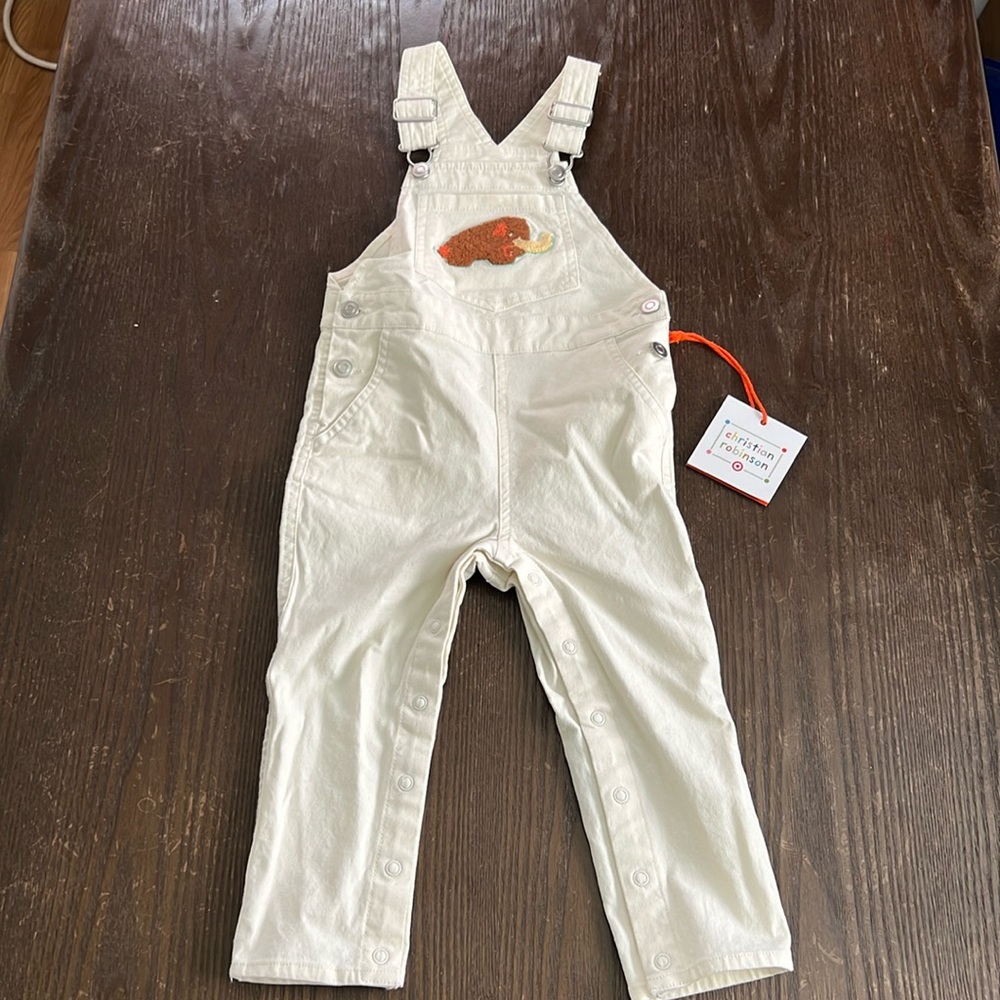 Christian Robinson Boys Woolly Mammoth Embroidered Overalls